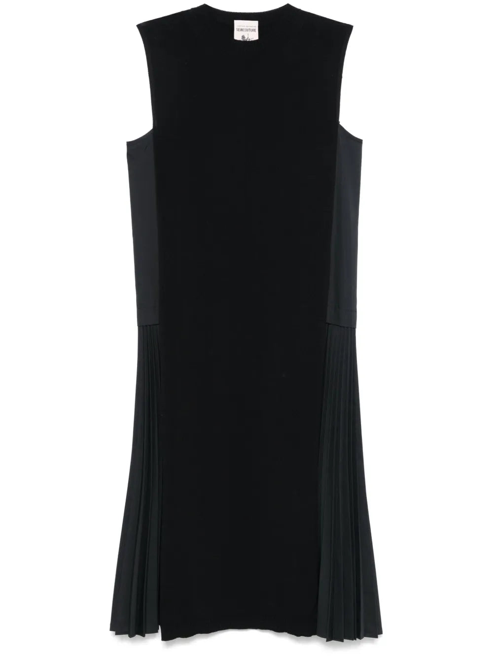 Plissé-Detailed Midi Dress