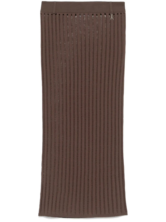 Ribbed-Knit Midi Skirt