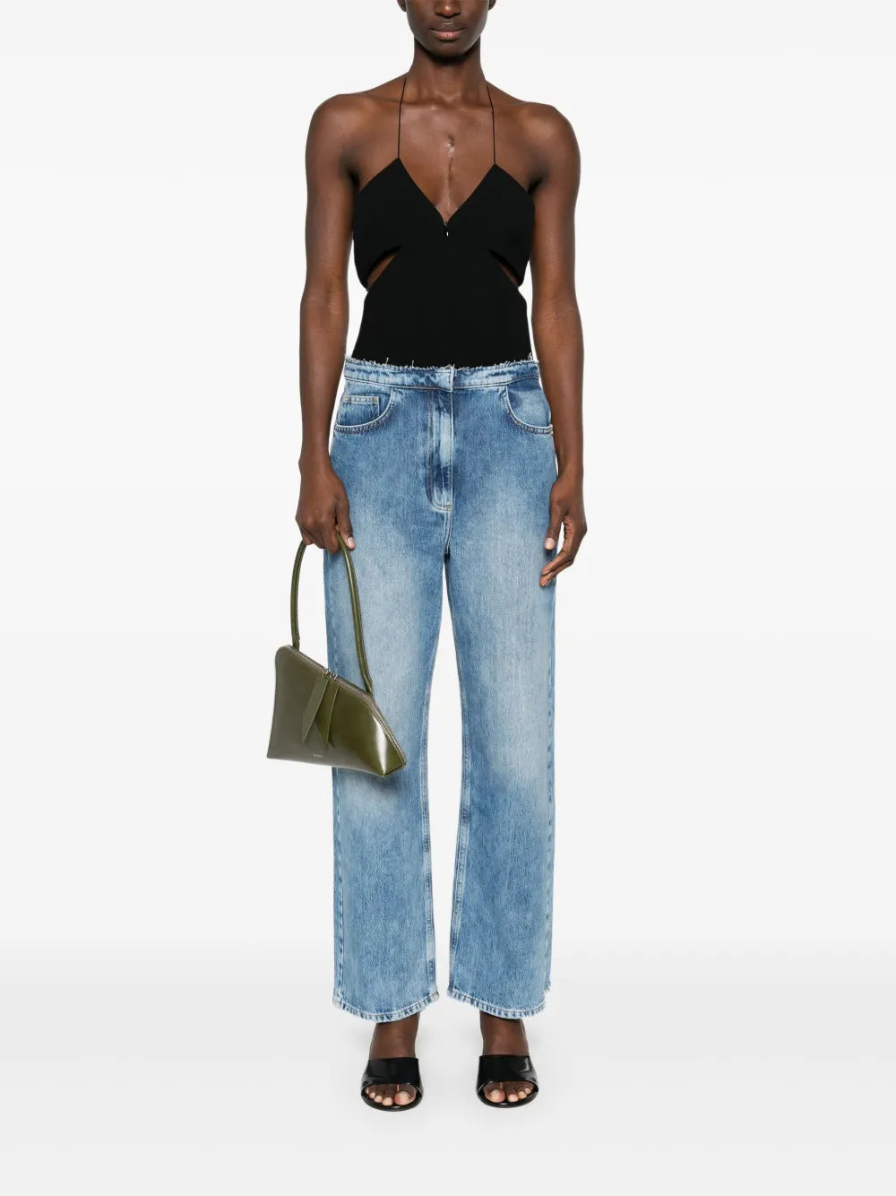 Frayed-Waist Jeans