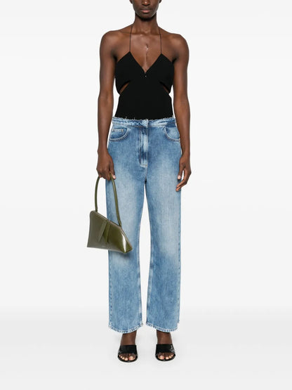 Frayed-Waist Jeans
