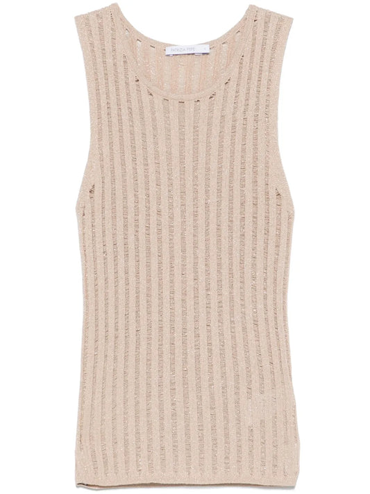 Lurex Open-Knit Tank Top