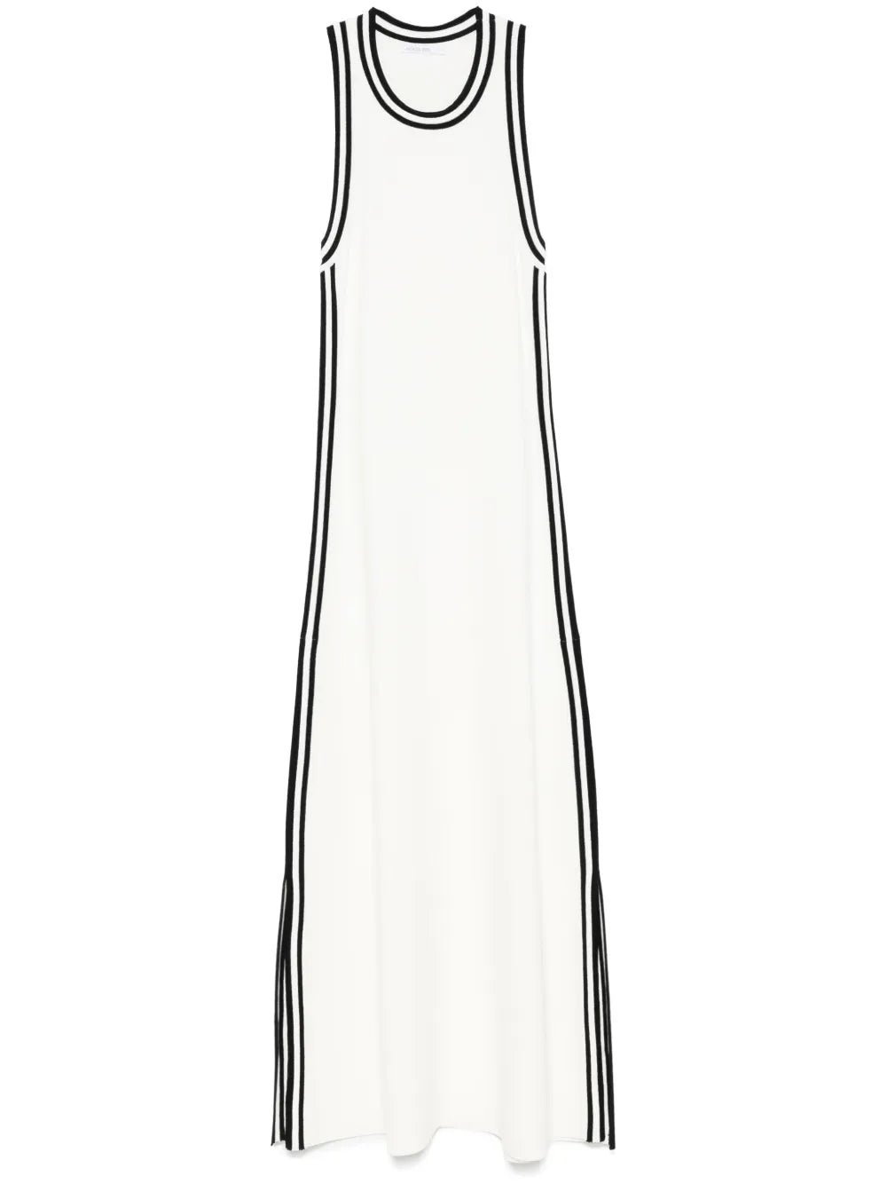 Contrast-Trim Midi Dress