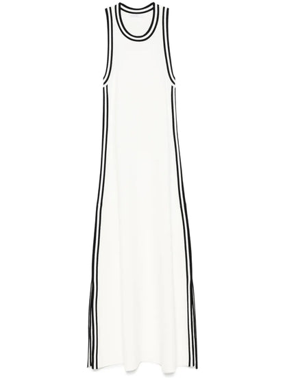 Contrast-Trim Midi Dress