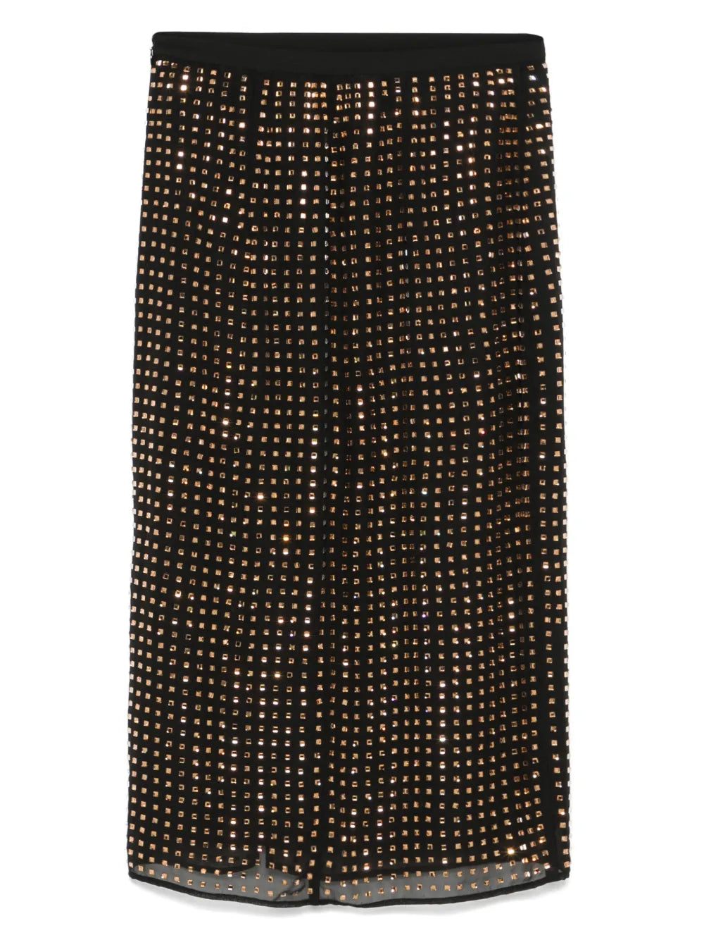 Rhinestone-Embellished Midi Skirt