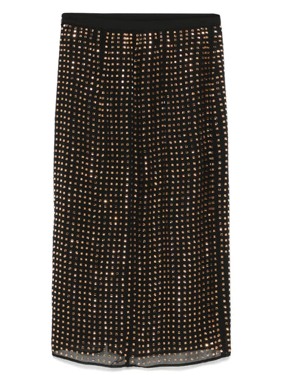 Rhinestone-Embellished Midi Skirt