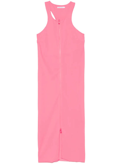 Zip-Up Midi Dress