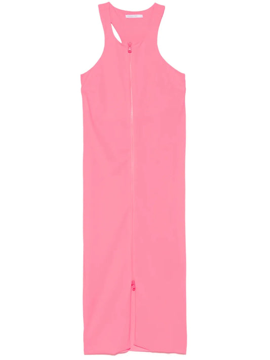 Zip-Up Midi Dress