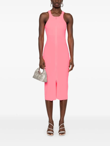 Zip-Up Midi Dress