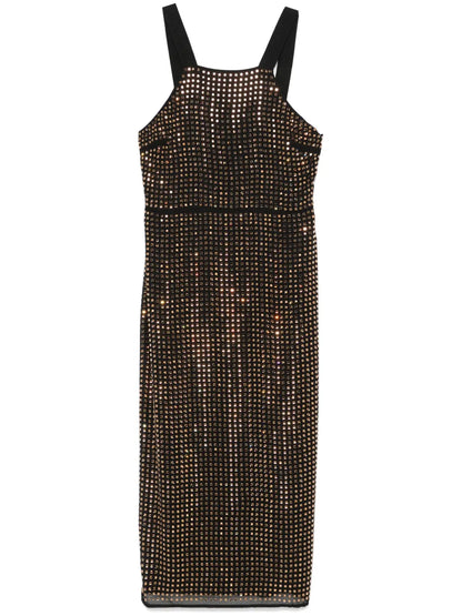 Rhinestone-Embellished Midi Dress
