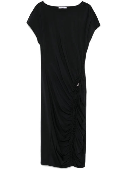Ruched-Detailed Midi Dress