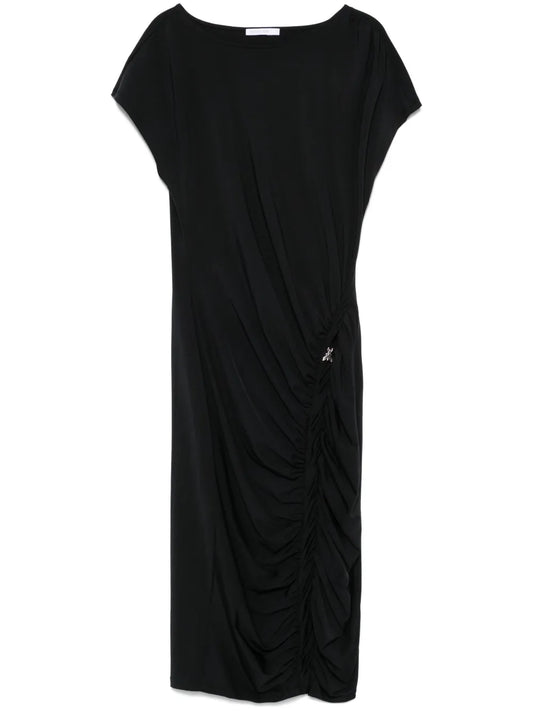 Ruched-Detailed Midi Dress