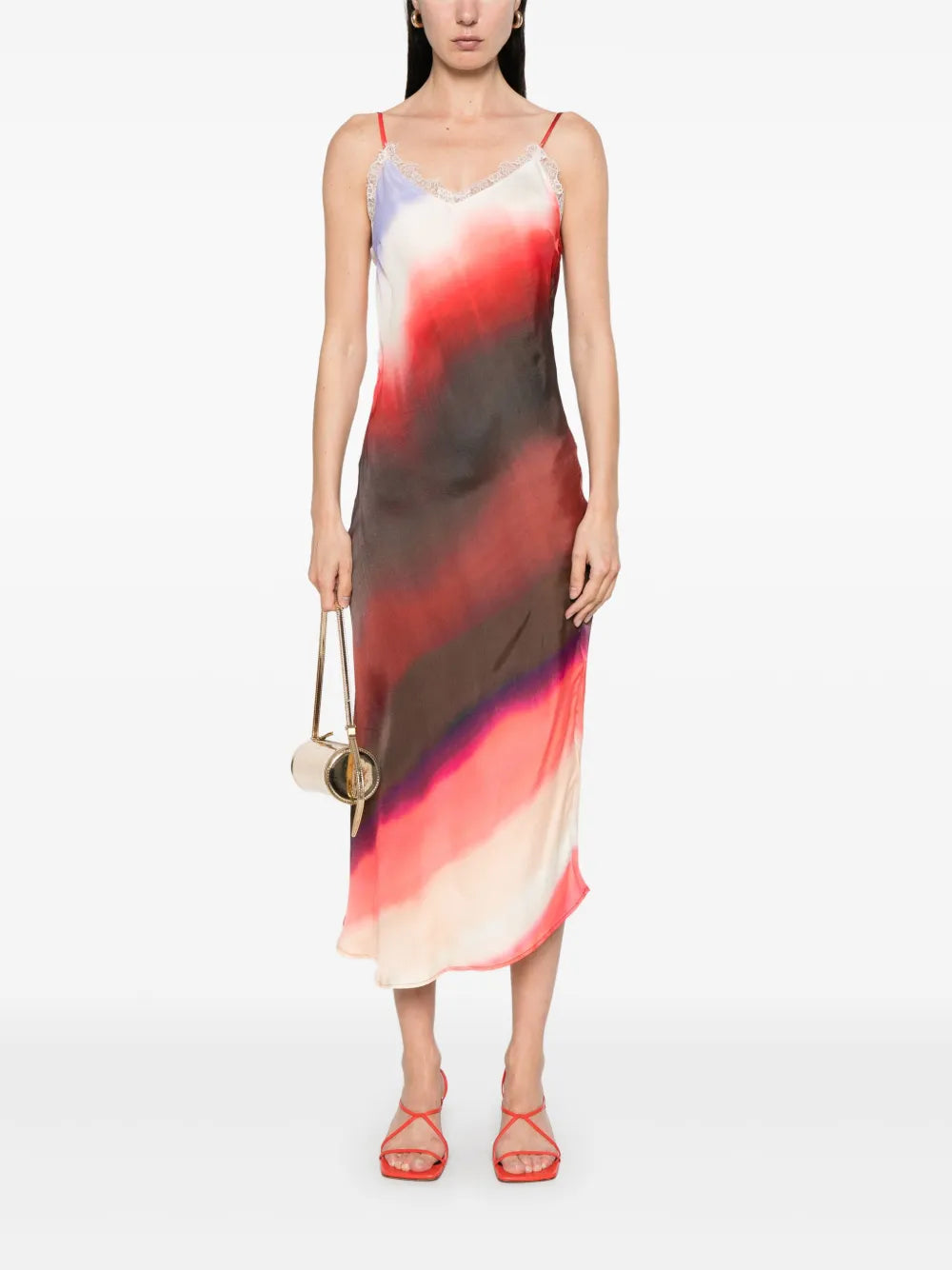 Gradient-Print Midi Dress