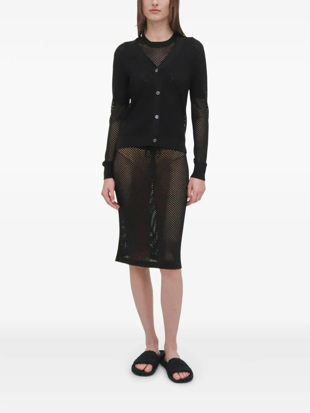 Mesh Pointelle Cardigan