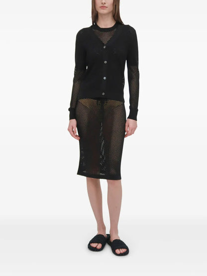 Mesh Pointelle Cardigan