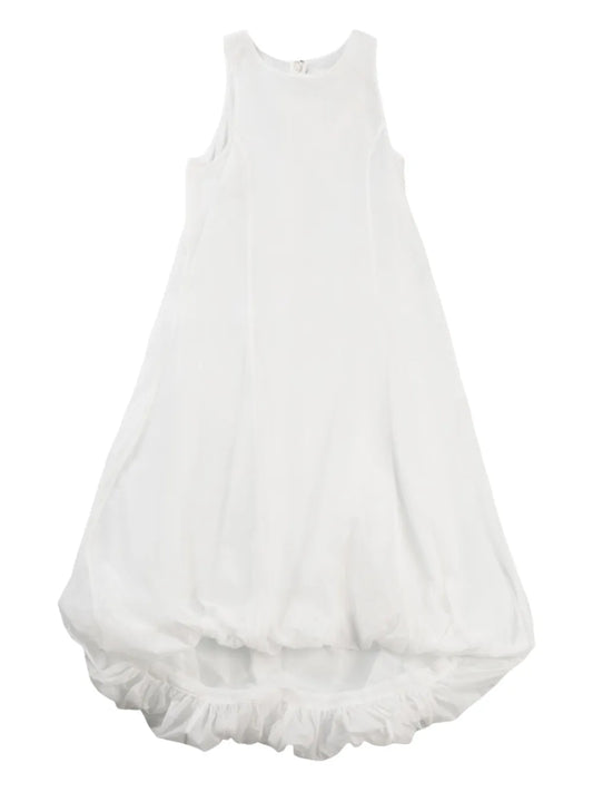 Semi-Sheer Volume Midi Dress