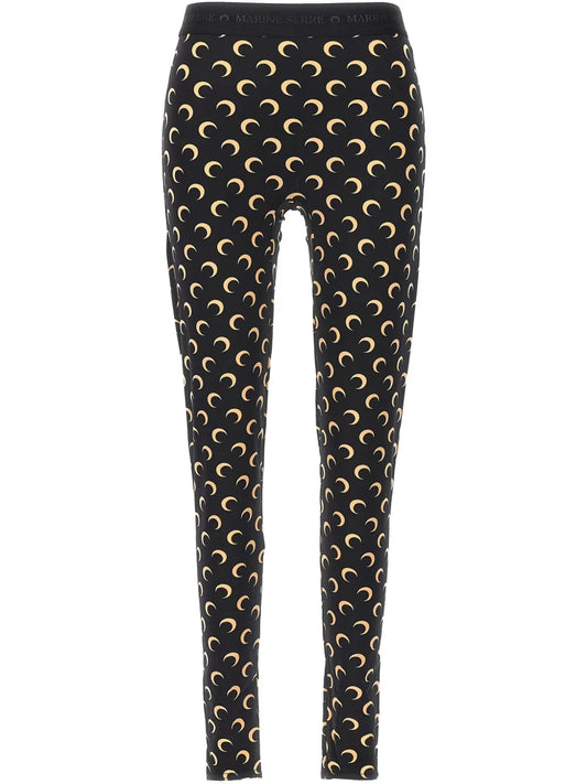 Crescent Moon-Print Leggings