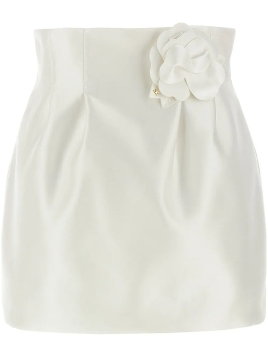 Flower-Brooch Mini Skirt