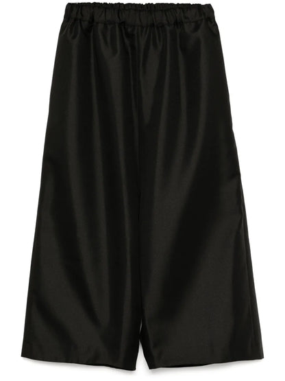 Gabardine Wide-Leg Trousers