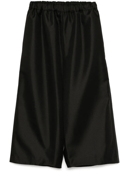 Gabardine Wide-Leg Trousers