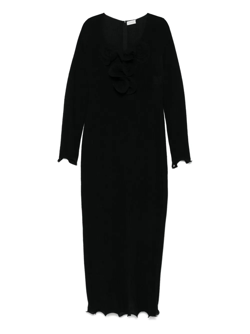 Floral-Appliqué Maxi Dress