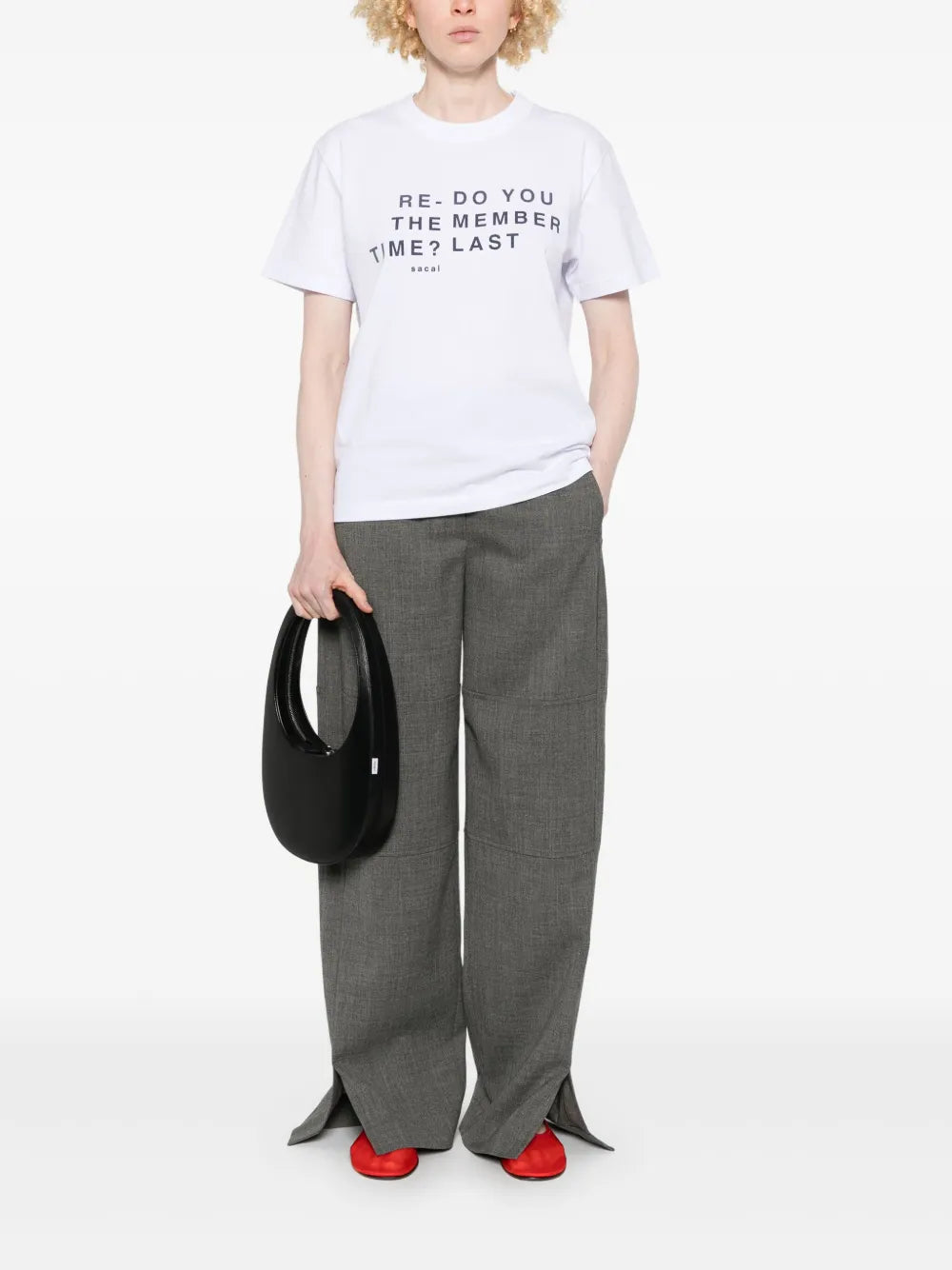 Flocked-Slogan T-Shirt