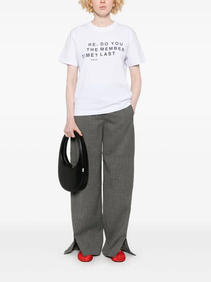 Flocked-Slogan T-Shirt