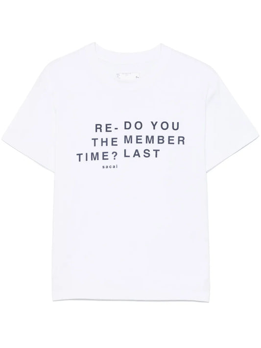 Flocked-Slogan T-Shirt