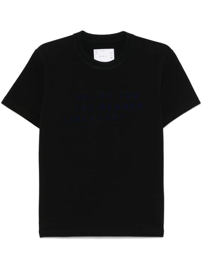 Flocked-Slogan T-Shirt