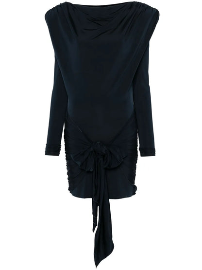 Draped-Detail Mini Dress