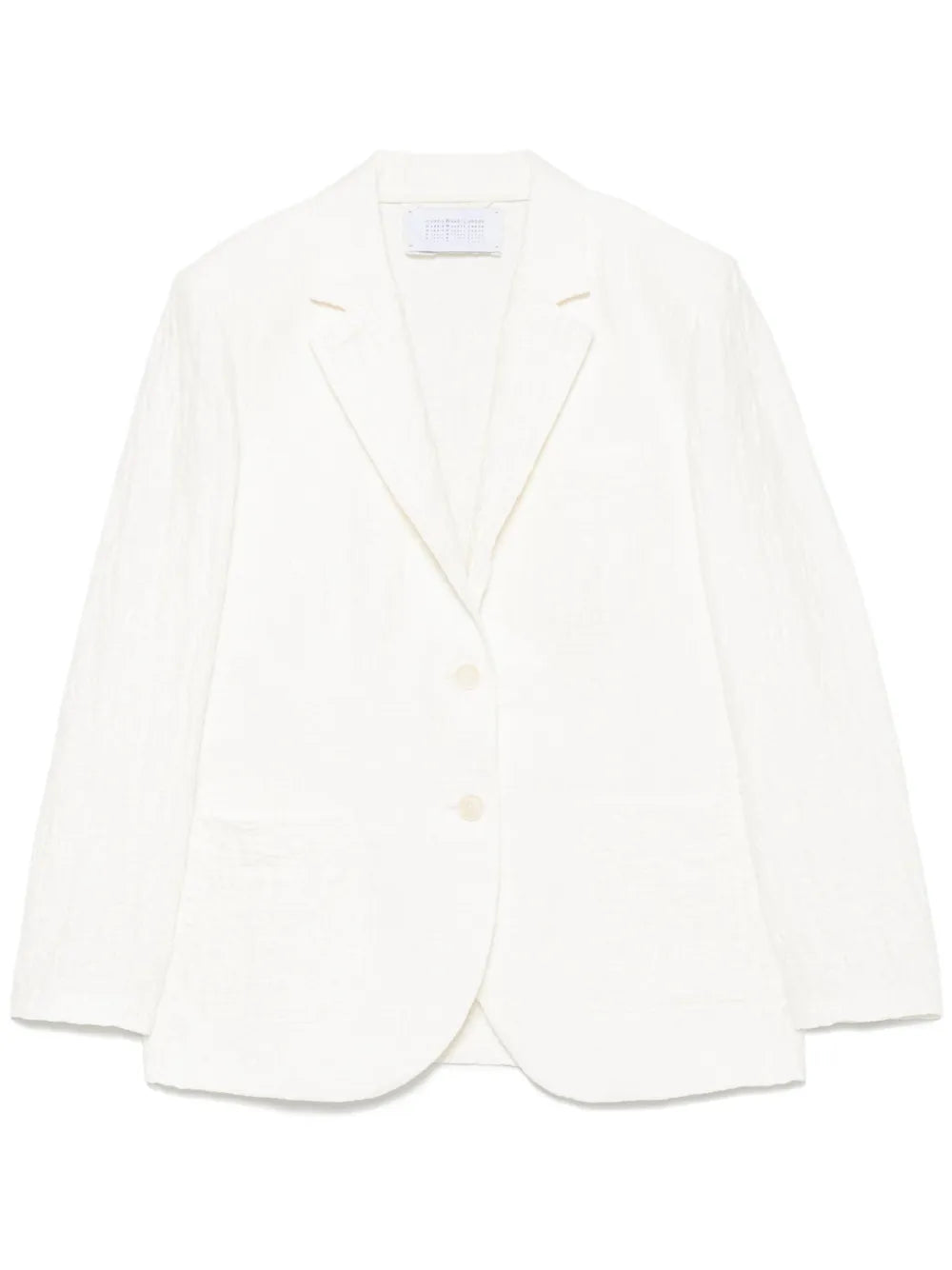 Crinkled Shoulder-Pads Blazer