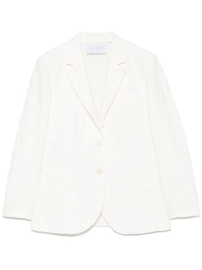 Crinkled Shoulder-Pads Blazer