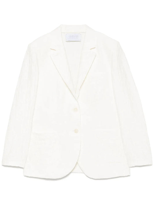 Crinkled Shoulder-Pads Blazer