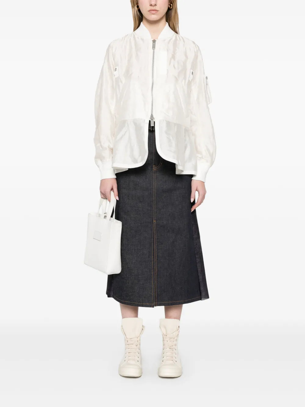 Pleat-Detailed Midi Skirt