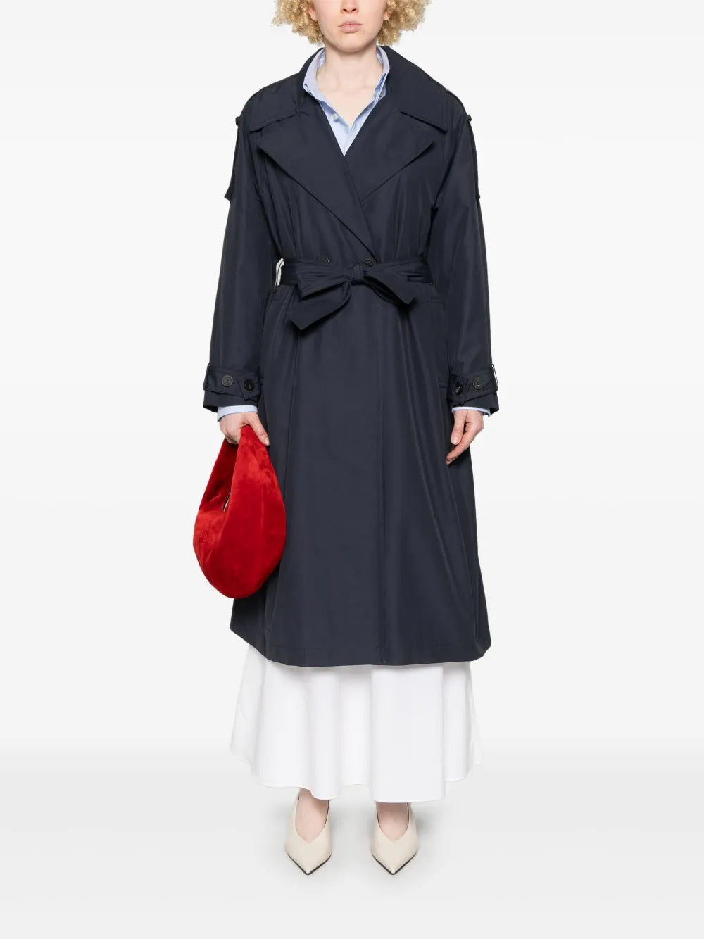 Bead-Embellished Trench Coat