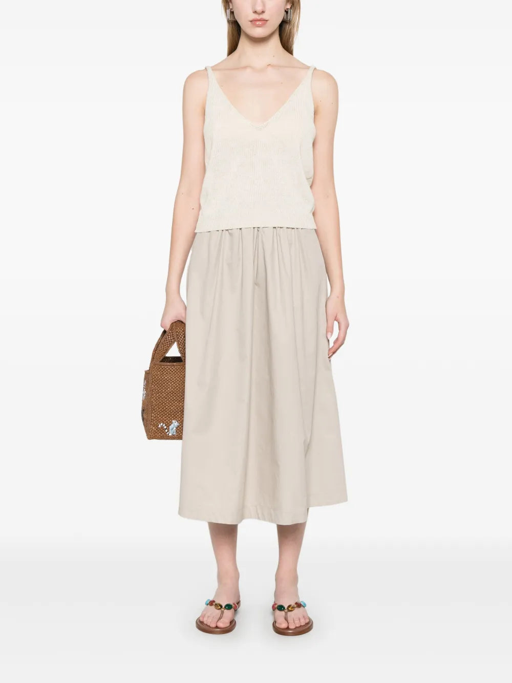 Metallic-Threading Tank Top