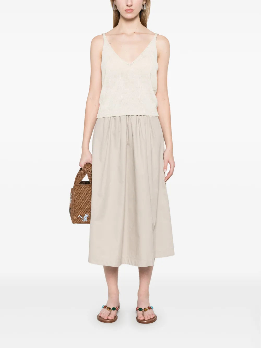 Flared Midi Skirt