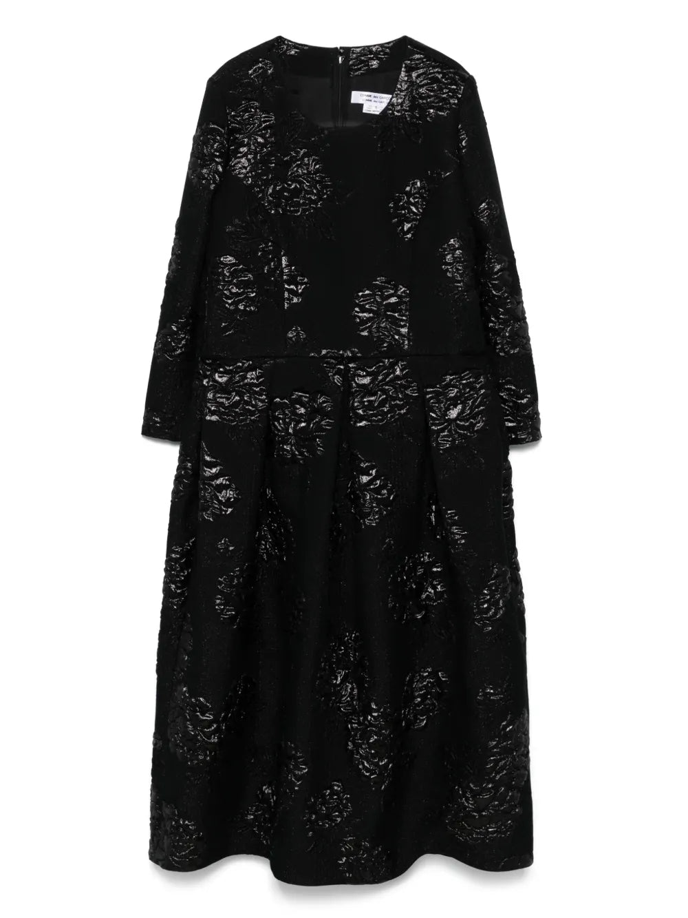 Floral-Brocade Midi Dress