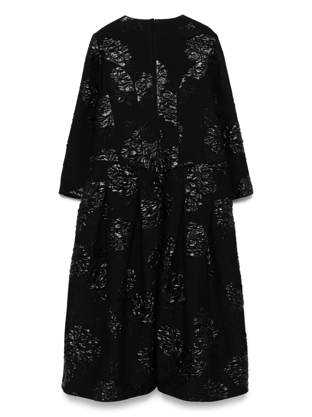 Floral-Brocade Midi Dress