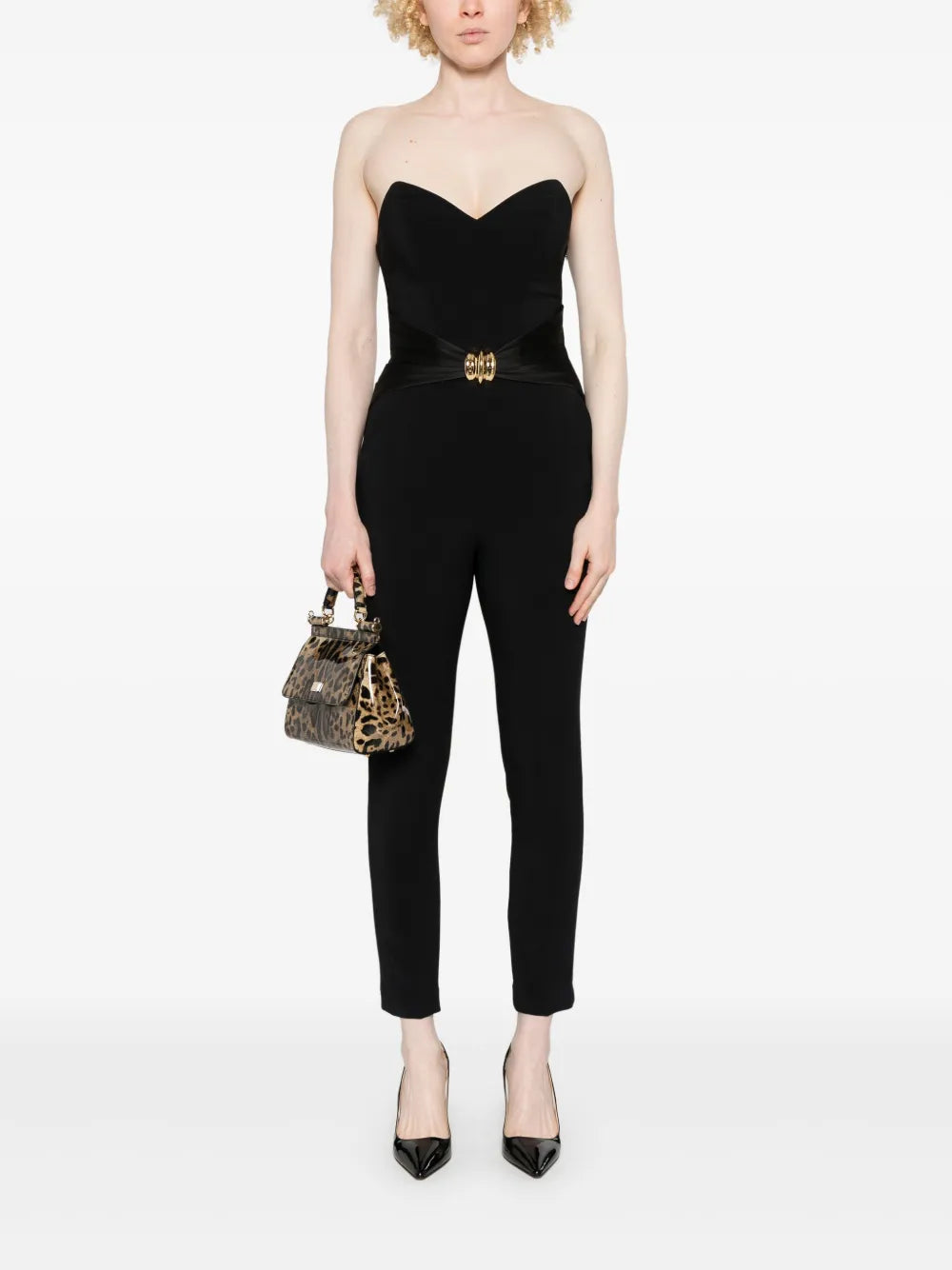 Macro-Bow Crepe Jumpsuit