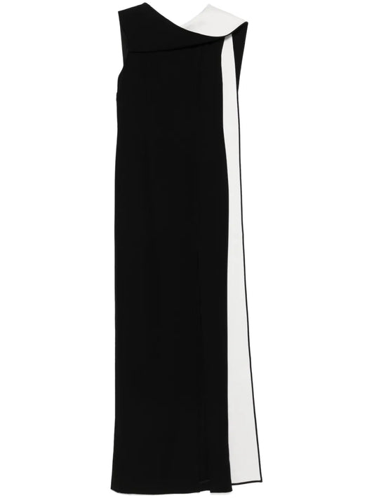 Sash-Detail Crepe Gown