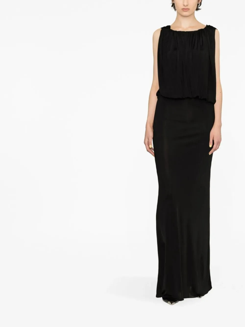 Draped Sleeveless Jersey Dress