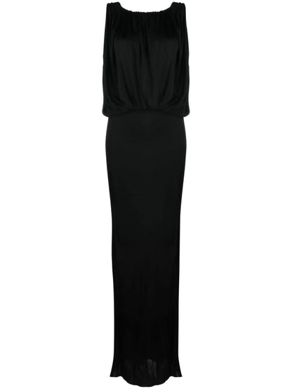 Draped Sleeveless Jersey Dress