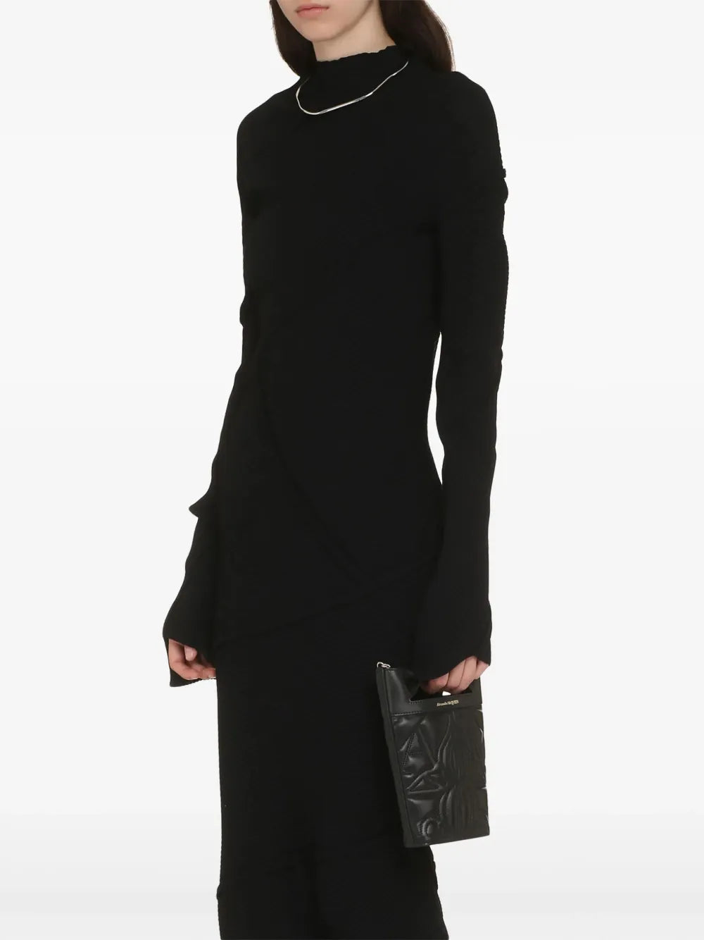Spiral Ribbed-Knit Maxi Dress