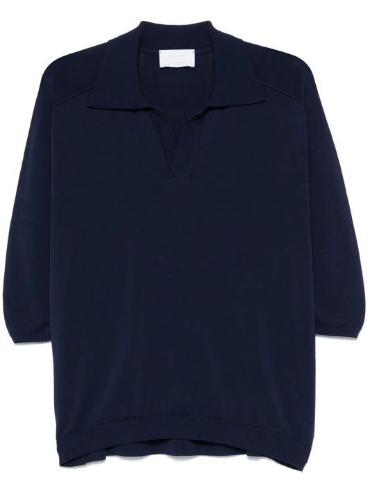 Fine-Knit Polo Shirt