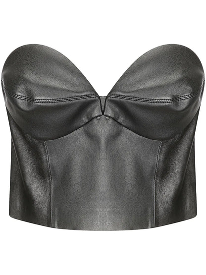 Leather Bustier Top
