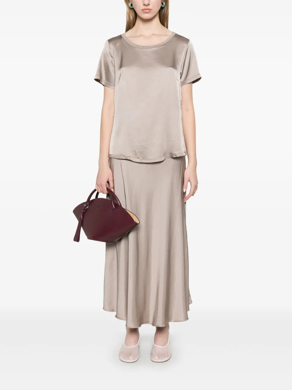 Satined Midi Skirt