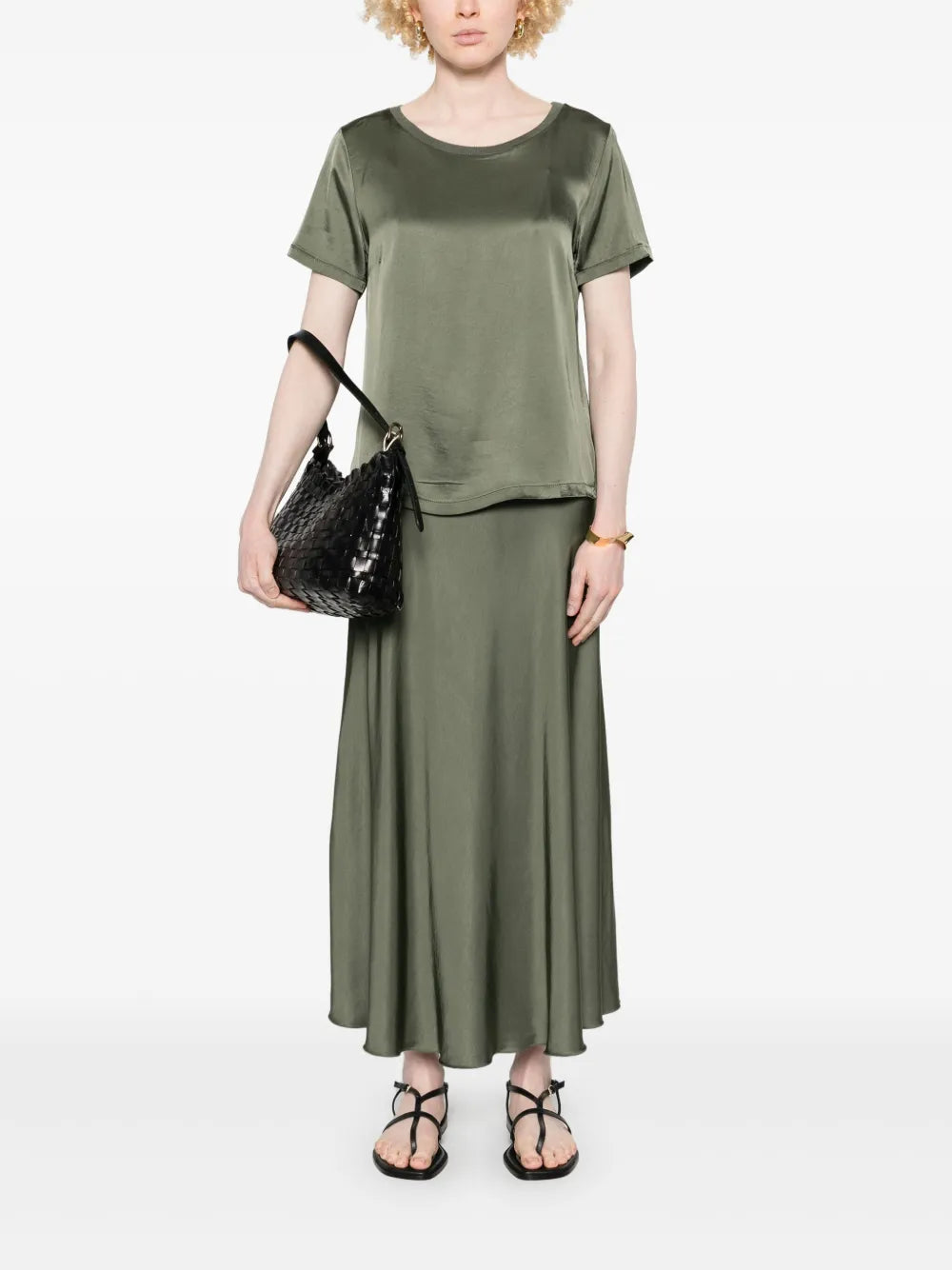 Satined Midi Skirt