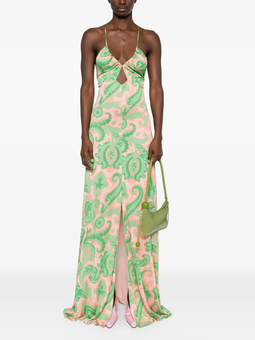 Barocco-Print Maxi Dress