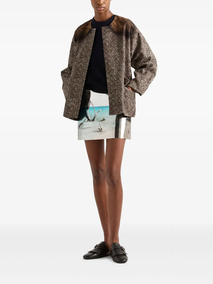 High-Shine Leather Mini Skirt