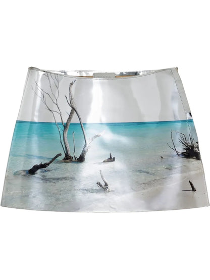 High-Shine Leather Mini Skirt